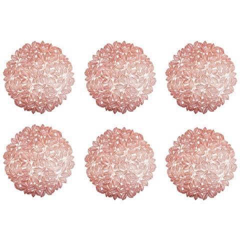 Set Di 6 Tovagliette Dal Design Elegante Con Foglie Pinkgold - Foto 2