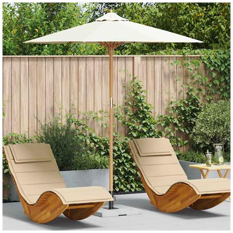 Ombrellone da Giardino Crema Bianca 217x230 cm in Bambù - Foto 2