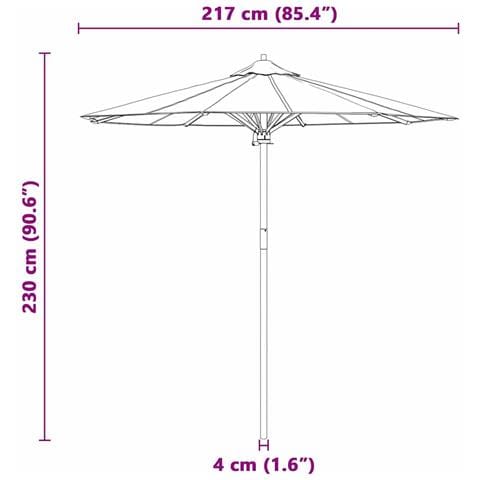 Ombrellone da Giardino Crema Bianca 217x230 cm in Bambù - Foto 7
