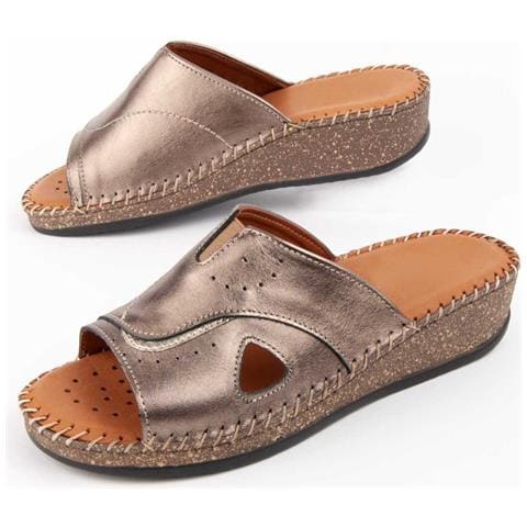 Purapiel Sandalo Con Zeppa Leida3 Grigio . - Foto 1