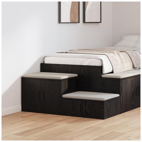 Armadio di stoccaggio  Nero 108x41x40 cm in legno ingegnerizzato - Foto 2