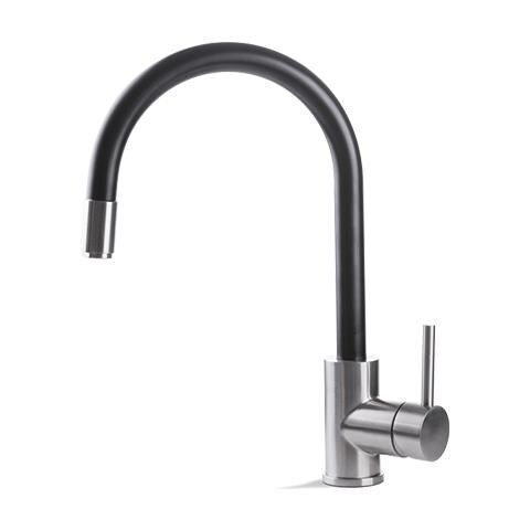 Miscelatore Per Lavello Cucina Acciaio Inox Vema Tiber Steel Kitchen V18023 Nero - Foto 1