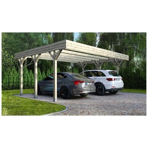 Tettoia Posto Auto Coperto In Legno 6.06x5.03 M - 30.48 M2 - Foto 1