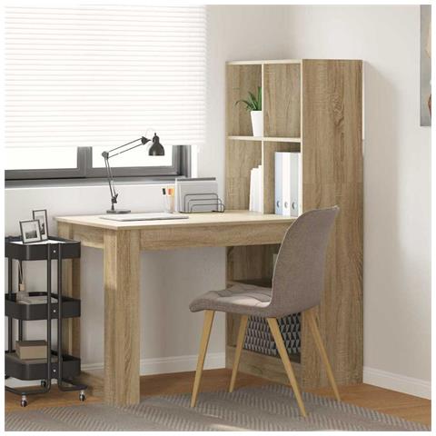 Scrivania rovere sonoma 122 x 67 x 145 cm Legno multistrato - Foto 2