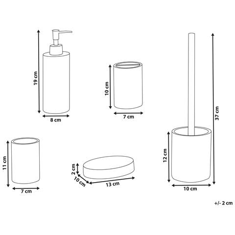 Set Da 5 Accessori Per Il Bagno Perene Terrazzo Bianco - Foto 6