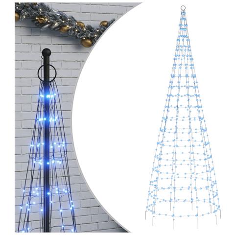 Albero di Natale a LED su Asta della Bandiera 550 LED Blu 300cm - Foto 1