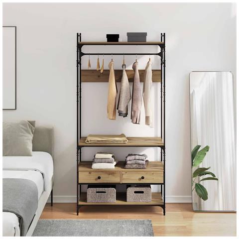 Guardaroba con cassetto rovere artigianale 89 x 39 x 184.5 cm - Foto 2