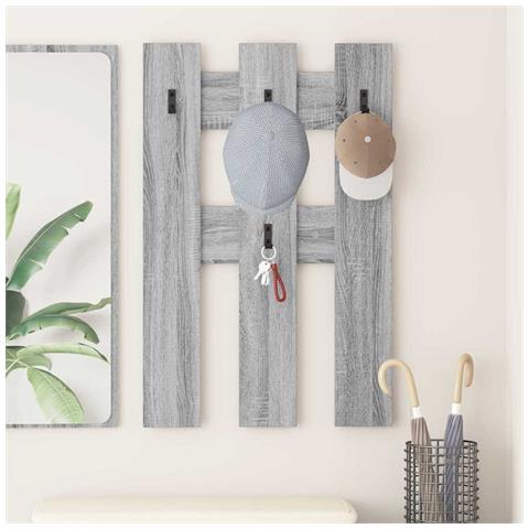 Appendiabiti a muro Grigio sonoma 65 x 3 x 100 cm - Foto 2