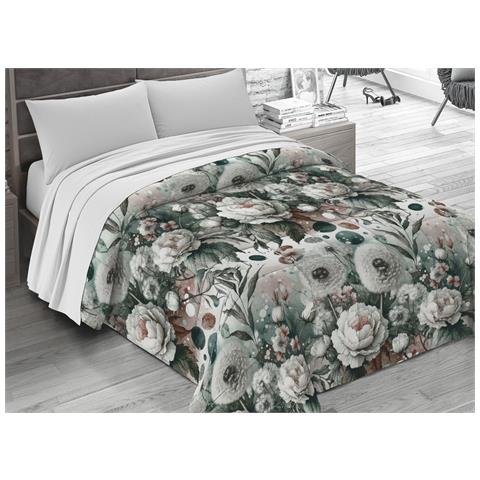 Trapunta Piumone Letto Invernale 300gr Microfibra Stampa Digitale Linea Flora 2 Piazze D8 - Foto 1