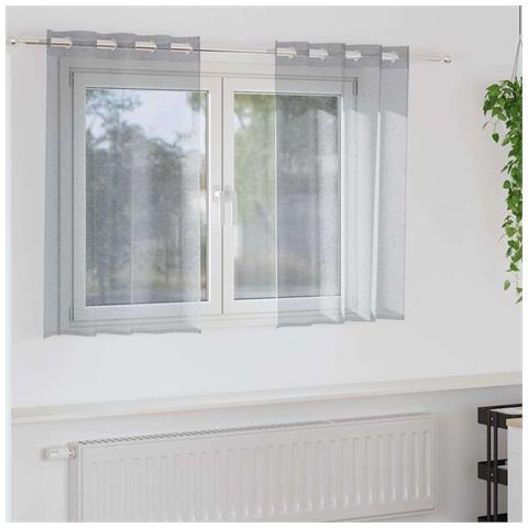 Tende con tende 2 pcs Grigio scuro Poliestere - Foto 2