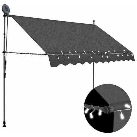 Tenda Da Sole Retrattile Manuale Con Led 300 Cm Antracite - Foto 2