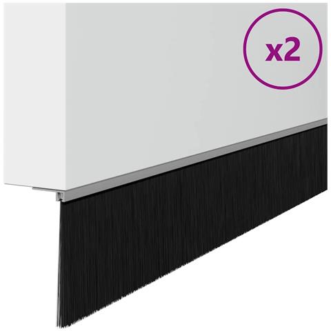 Spazzole per porte autoadesive 2 pcs Argento 100 cm - Foto 1
