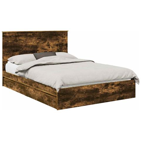 Letto con Contenitore con testiera Rovere fumé 135 x 190 cm - Foto 1