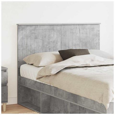 Testiera con testiera Grigio cemento 135 cm Legno multistrato - Foto 2
