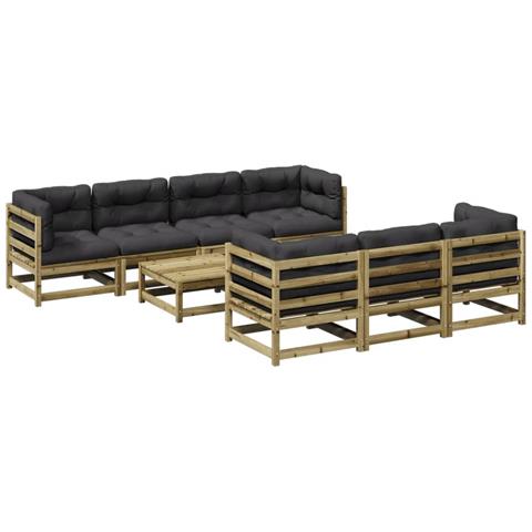 Set Divani da Giardino 8pz con Cuscini Legno Impregnato di Pino - Foto 1