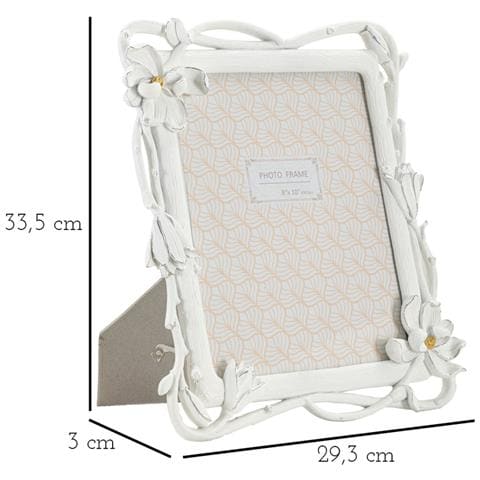 Cornice Portafoto Magnolia In Resina Bianca Con Fiori Di Magnolia 20x25 - Foto 6