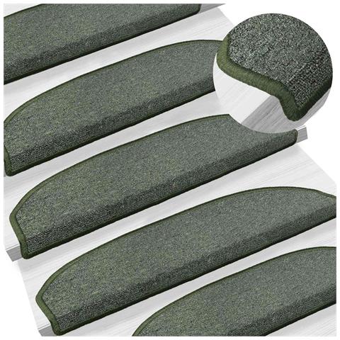 Tappetini per scale autoadesivi 15 pcs Verde Scuro - Foto 2