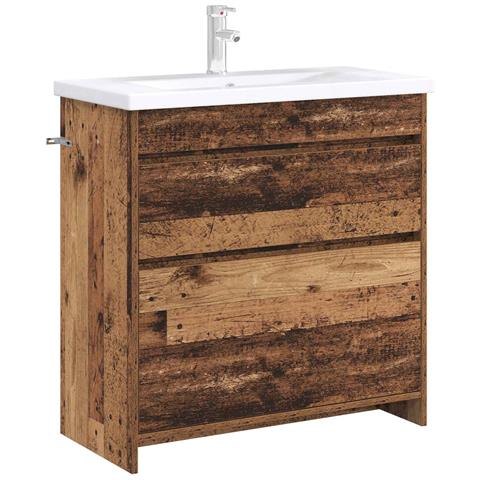 Mobiletto da Bagno Sotto Lavabo Legno antico - Foto 2