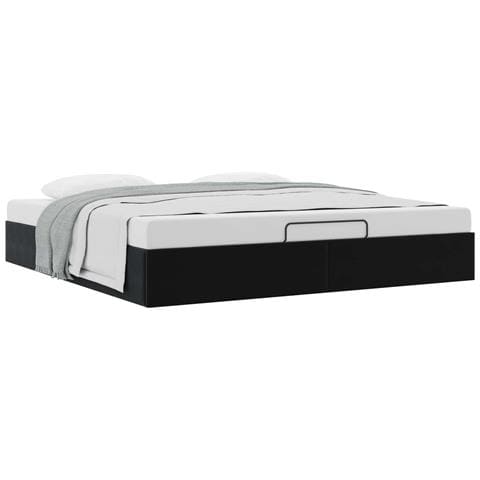 Letto ottomano Nero King size Velluto - Foto 1