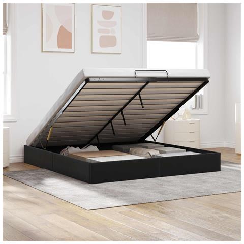 Letto ottomano Nero King size Velluto - Foto 2