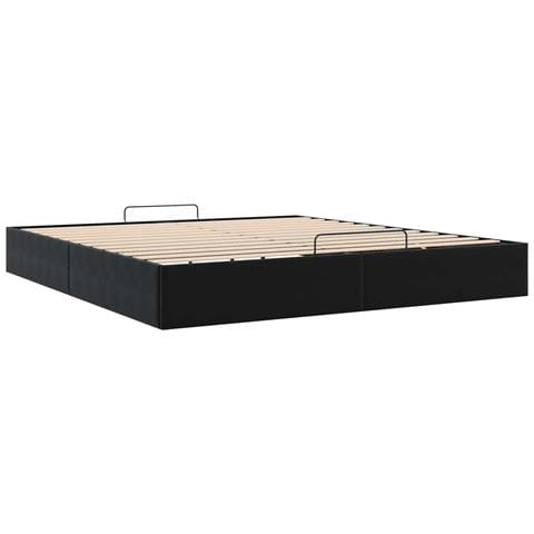 Letto ottomano Nero King size Velluto - Foto 9
