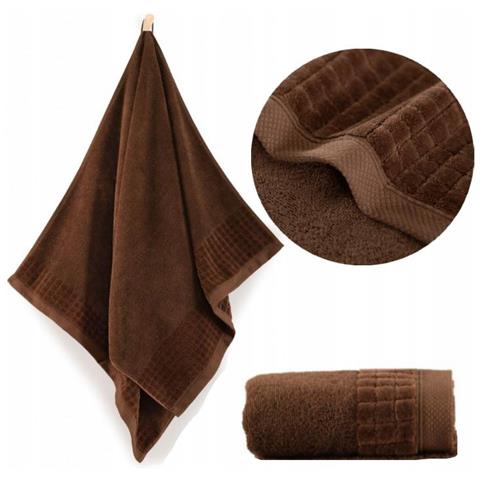 Asciugamano Paulo 3 - 70x140 cm - Marrone - Antibatterico - Morbido e soffice - Foto 5