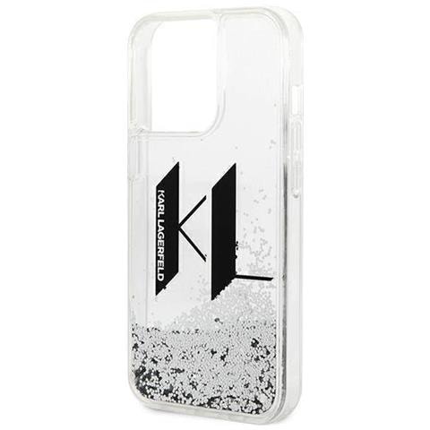 Karl Lagerfeld Klhcp14llbklcs Iphone 14 Pro 6,1 Custodia Liquid Glitter Big Kl Argento /argento - Foto 1