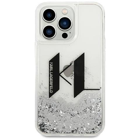 Karl Lagerfeld Klhcp14llbklcs Iphone 14 Pro 6,1 Custodia Liquid Glitter Big Kl Argento /argento - Foto 2