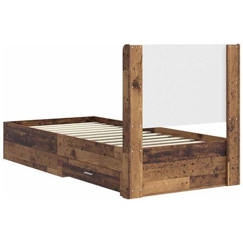 Struttura del letto con stoccaggio e testata Legno antico - Foto 2