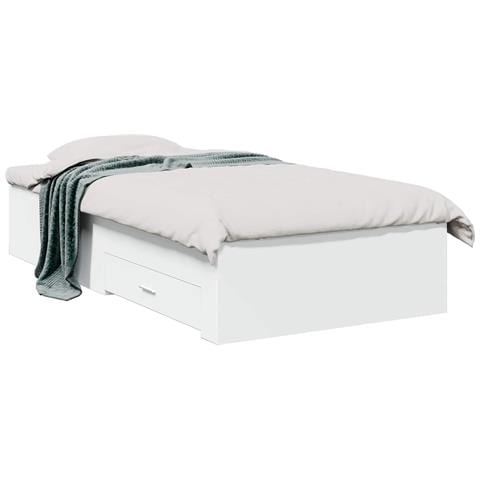 Struttura del letto con cassetto Bianco Legno ingegnerizzato - Foto 1