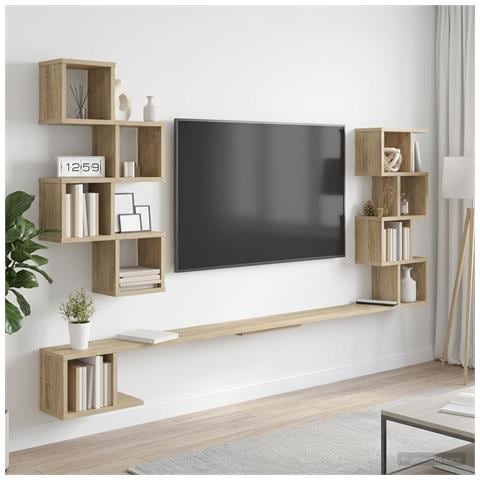 Mensola per TV da muro Rovere Sonoma 160 x 15 x 94 cm - Foto 2