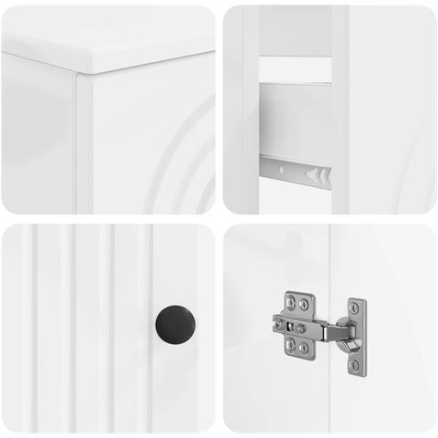 Set di armadietti da bagno in 3 pezzi ALKMAAR Bianco Lucido - Foto 2
