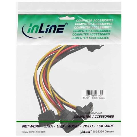 cavo sata alimentazione da 15pin power sata maschio (alim.) a 4x 15pin power sata femmina (hdd) , cscatto, 90 gradi valto - Foto 5