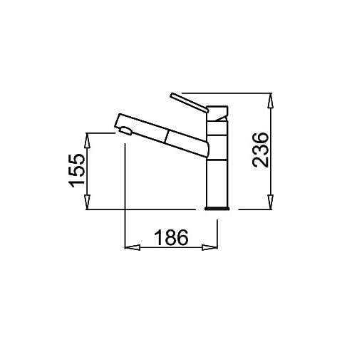 Miscelatore Monocomando con Canna Alta Girevole e Doccetta Estraibile Reno in Nero 40 - Foto 2