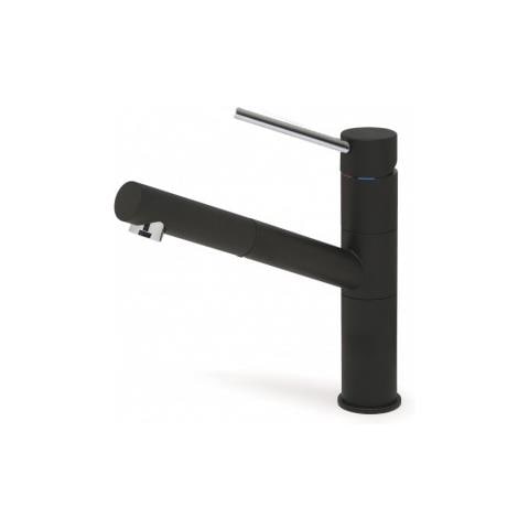 Miscelatore Monocomando con Canna Alta Girevole e Doccetta Estraibile Reno in Nero 40 - Foto 1
