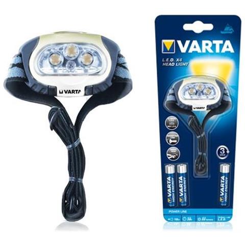 17631 Torcia LED da Testa Outdoor Headlight H20, 22 Lumen, 3 pile Ministilo AAA Longlife Power incl, Luce Bianca e Rossa per la notte, testa orientabile, elastico regolable, idrorepellente, leggera per jogging, campeggio, ciclismo - Foto 1
