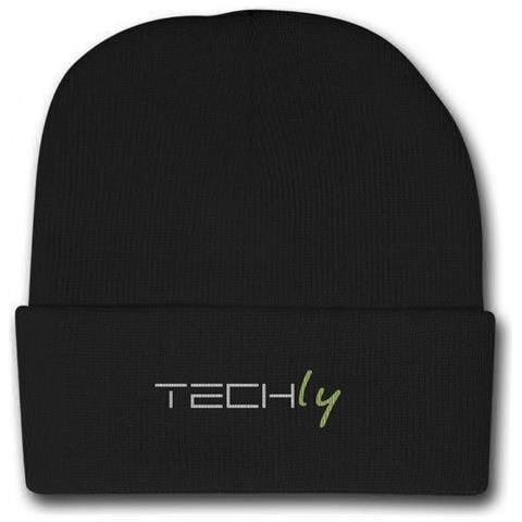 Berretto invernale a costine nero con logo - Foto 1