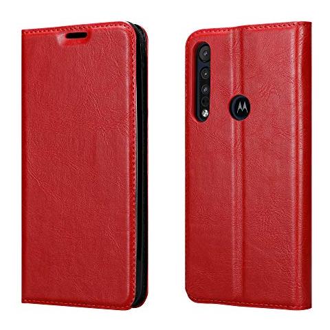 Custodia Compatibile Con Motorola One Macro In Rosso Mela - Coperchio Protettiva Con Chiusura Magnetica, Funzione Stand E Tasca Per Le Carte - Foto 8