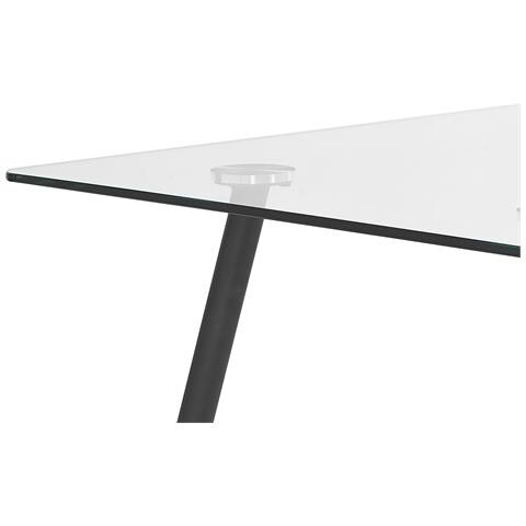 Tavolo Da Pranzo In Vetro Trasparente / Nero 140 X 80 Cm Midland - Foto 14