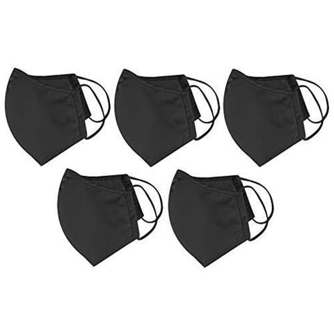 5 Pack 3 Strato Di Poliestere Di Cotone Nano Mesh 30 X Lavabile 3 Mesi Indossare Una Maschera Antibatterico Droplet Polvere E Infiltrazioni Dacqua Repellente Viso Nero - Foto 1