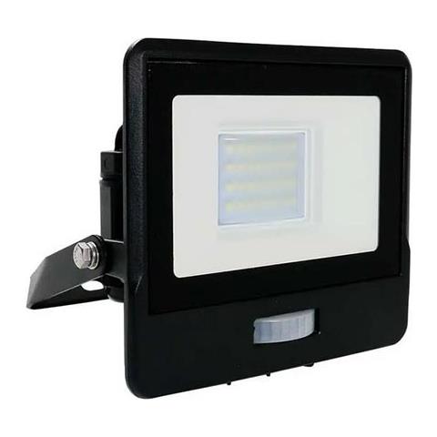 V-tac Vt-128s Faro Led 20w Chip Samsung Con Sensore Di Movimento Pir E Crepuscolare Bianco Freddo 6500k Slim Alluminio Nero Box Derivazione Ip65 - Sku 20261 - Foto 1