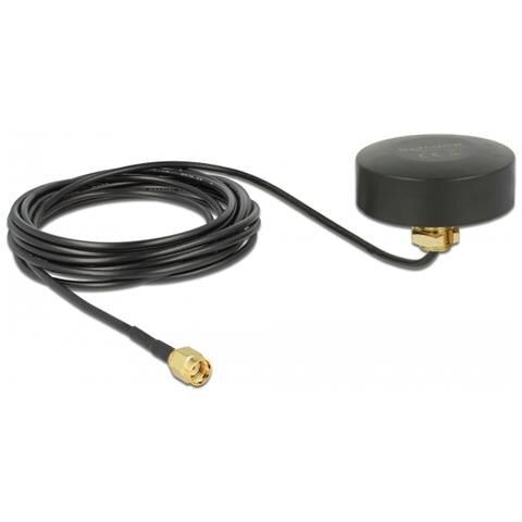 WLAN 802.11 b /g /n Antenna con RP-SMA maschio 2 dBi omnidirezionale fissata con cavo di collegamento RG-174 1,5 m all'esterno nero - Foto 1