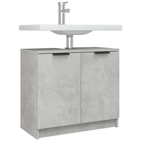 Mobile Bagno Grigio Cemento 64,5x33,5x59cm In Legno Multistrato - Foto 10