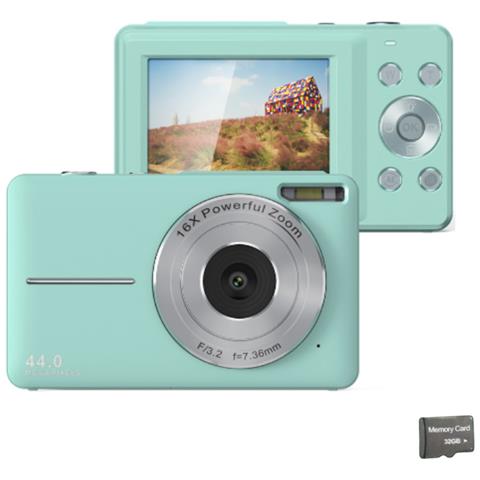 Fotocamera Digitale 44mp / 1080p / 16x Con Zoom Digitale /luce Di Riempimento /scheda Da 32 Gb Green - Foto 9