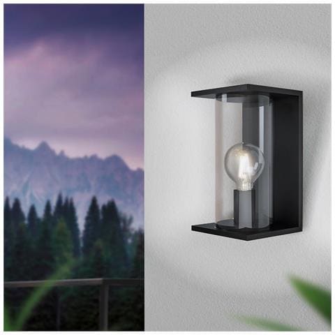 Applique Contemporanea Da Esterno Cascinetta 1 Luce Acciaio Zincato Nero - Foto 2