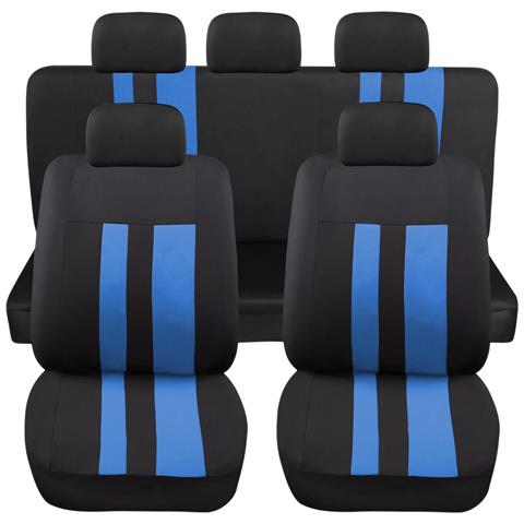 Coprisedili Auto Universali Modello Ls07, Set Anteriori E Posteriori, Tessuto Poliestere, Colore Blu - Foto 1