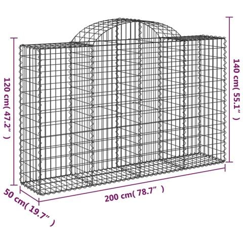 Cesto Gabbione Ad Arco 200x50x120/140 Cm Ferro Zincato - Foto 4