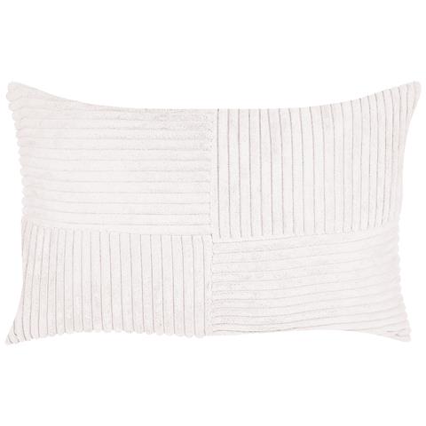 Set Di 2 Cuscini Millet Velluto A Coste 30 X 50 Cm Bianco Sporco Trama Geometrica - Foto 2