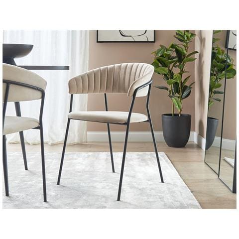 Set Di 2 Sedie Da Pranzo Velluto Grigio Talpa Mariposa - Foto 1