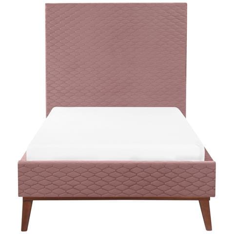Letto Matrimoniale Velluto Rosa 90 X 200 Cm Bayonne - Foto 8